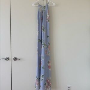 Blue Floral Maxi Vacation Dress